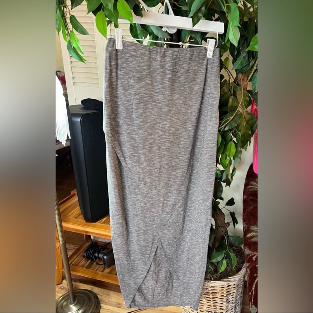 Mossimo Supply Co. Gray Maxi Pencil Skirt with Slit